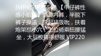 [MP4]STP25568 【牛仔裤性感小姐姐】情趣内裤，半脱下裤子操逼，抓起JB吸吮，扶着炮架怼小穴，上位骑乘扭腰猛坐，大屁股搞得舒服 VIP2209